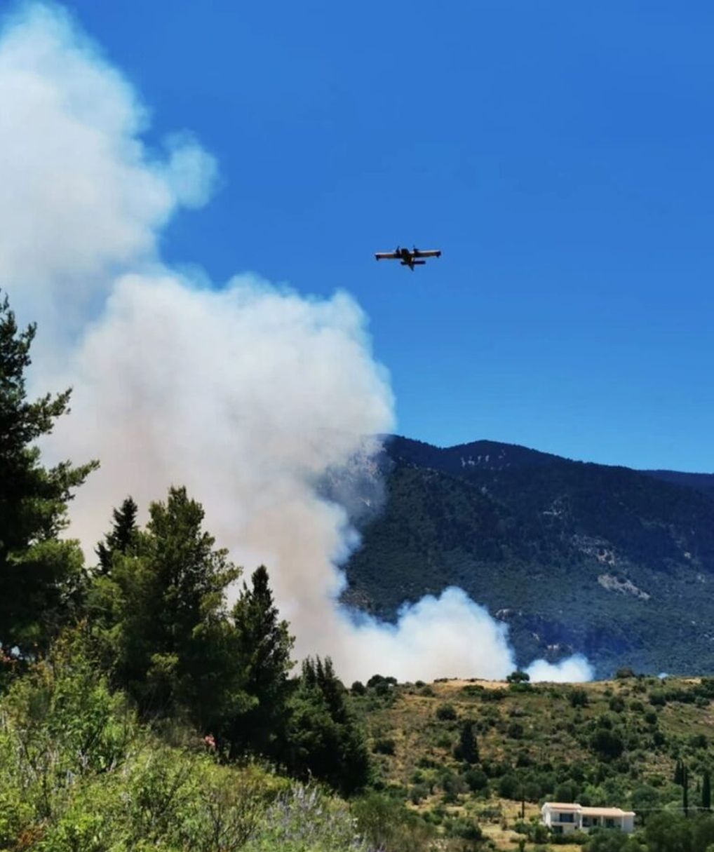 Φωτιά στην Κεφαλονιά: Απομακρύνθηκαν κάτοικοι από την περιοχή Καπανδρίτι