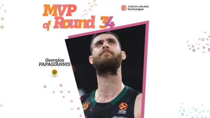 Euroleague: MVP o Γιώργος Παπαγιάννης στην τελευταία αγωνιστική