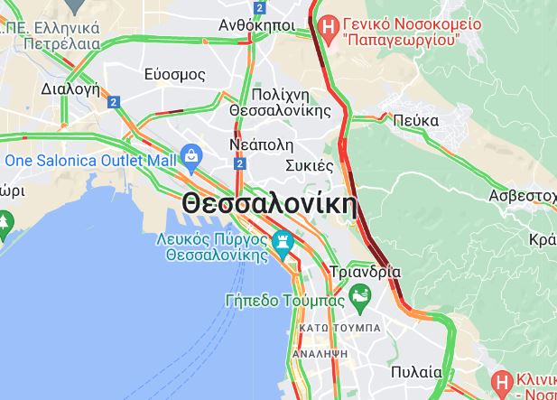 Θεσσαλονίκη: Κυκλοφοριακό χάος στον περιφερειακό – Μποτιλιάρισμα και στο κέντρο