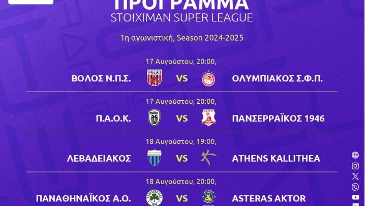 Το πλήρες πρόγραμμα της πρεμιέρας στη Super League