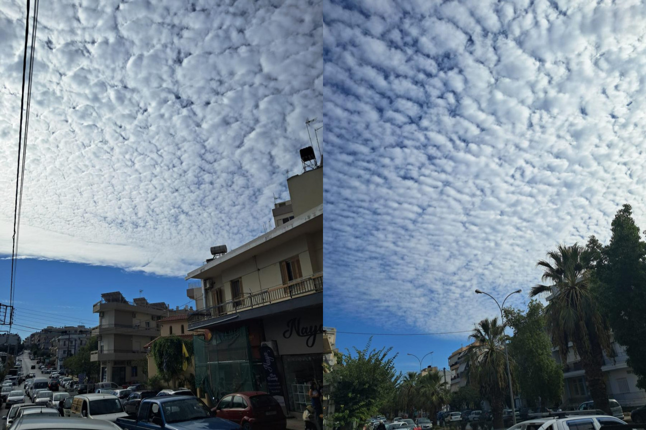 Ηράκλειο: Σπάνια σύννεφα mammatus εντυπωσιάζουν τον ουρανό της πόλης