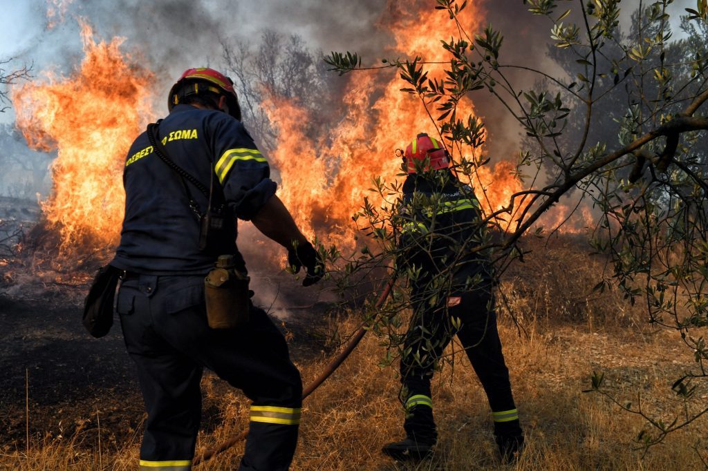 Επιχείρηση κατάσβεσης φωτιάς σε χαμηλή βλάστηση στο Καβούρι Ηλείας