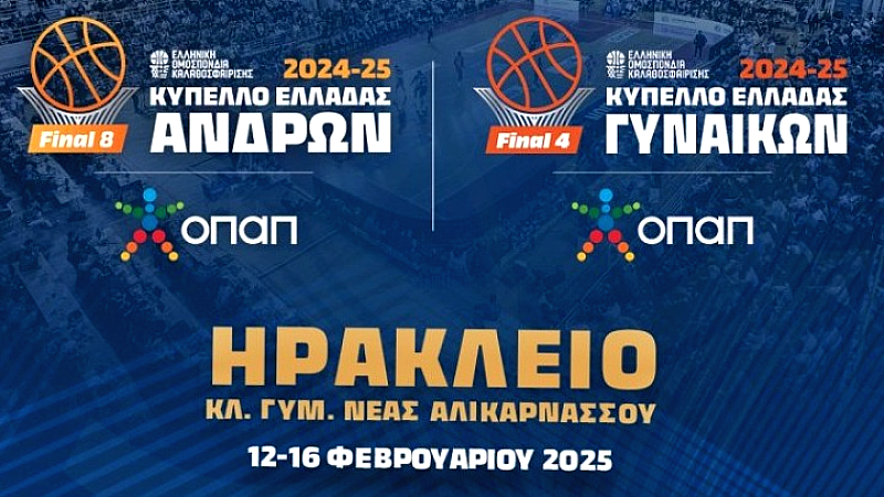 Κύπελλο Ελλάδας: Επιστροφή του final-8 ανδρών και του φάιναλ φορ γυναικών στο Ηράκλειο