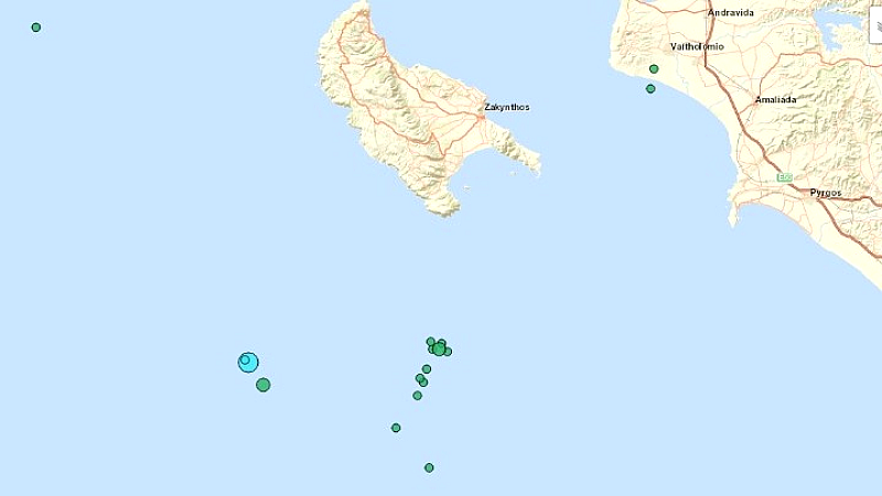 Δύο σεισμικές δονήσεις καταγράφηκαν νοτιοδυτικά της Ζακύνθου