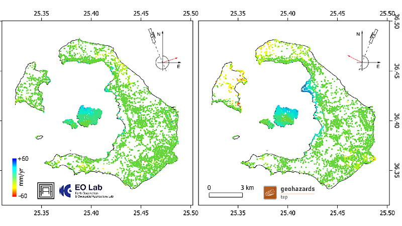 Δορυφορική παρακολούθηση της ηφαιστειακής δραστηριότητας στη Σαντορίνη