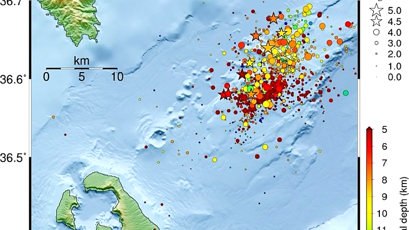 Σημαντική σεισμική δραστηριότητα στη ζώνη Σαντορίνης-Αμοργού: 109 σεισμοί την 10η Φεβρουαρίου