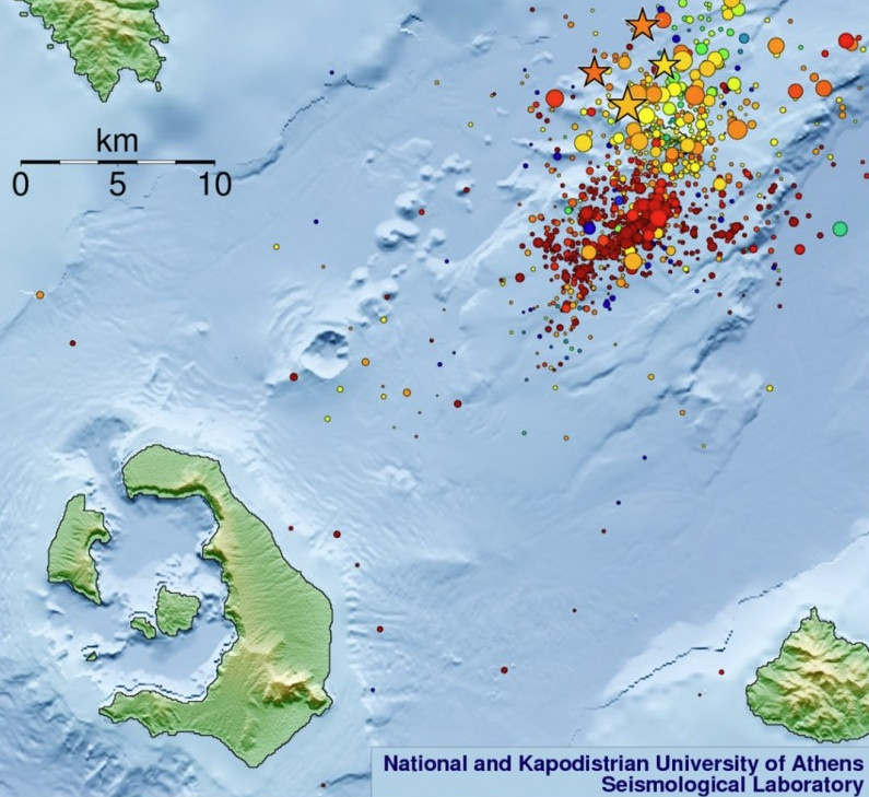 Εργαστήριο Σεισμολογίας ΕΚΠΑ: Ανάλυση της σεισμικής δραστηριότητας στη Σαντορίνη