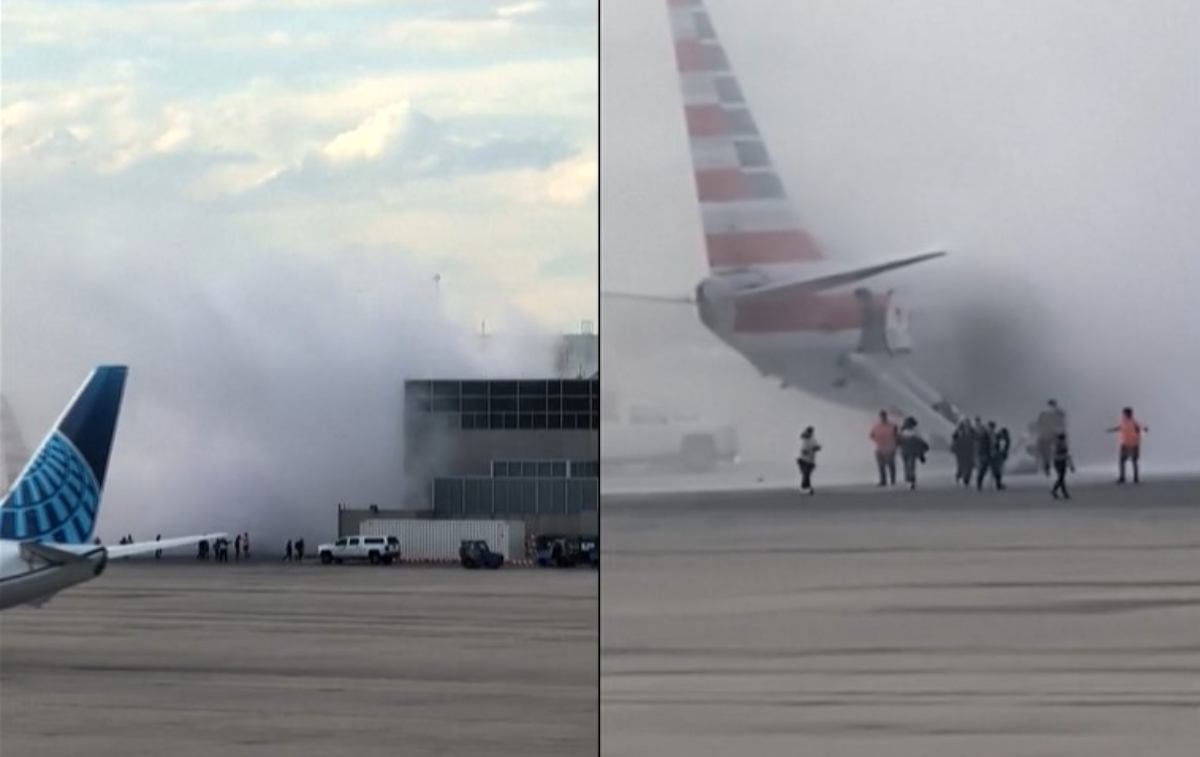 Τρόμος στο αεροδρόμιο: Αεροπλάνο της American Airlines φλεγόταν κατά την προσγείωση